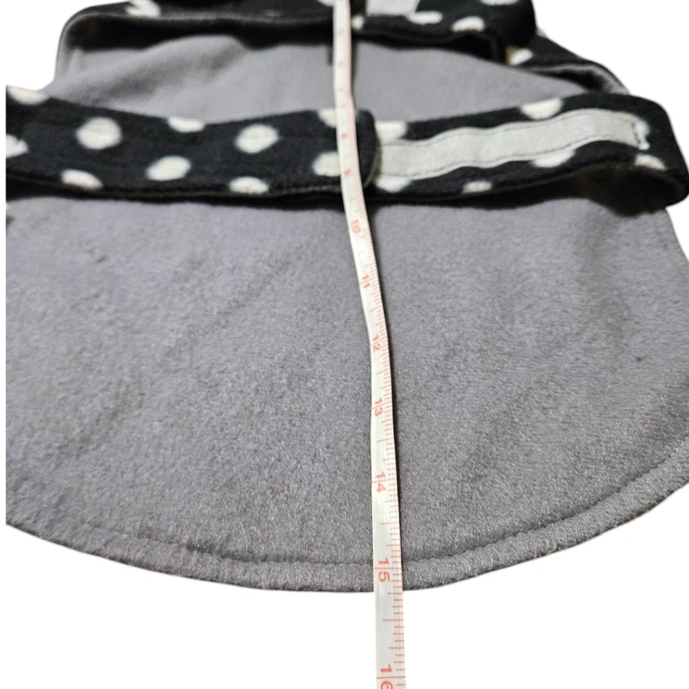 Fleece Black & White Polka Dot Dog Vest XS-S Retro Y2K